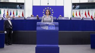 Discours de la cheffe de l'opposition bélarusse, Svetlana Tikhanovskaïa, devant le Parlement européen