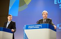 Paolo Gentiloni, European Commissioner for Economy, give a press conference on the European Semester autumn package