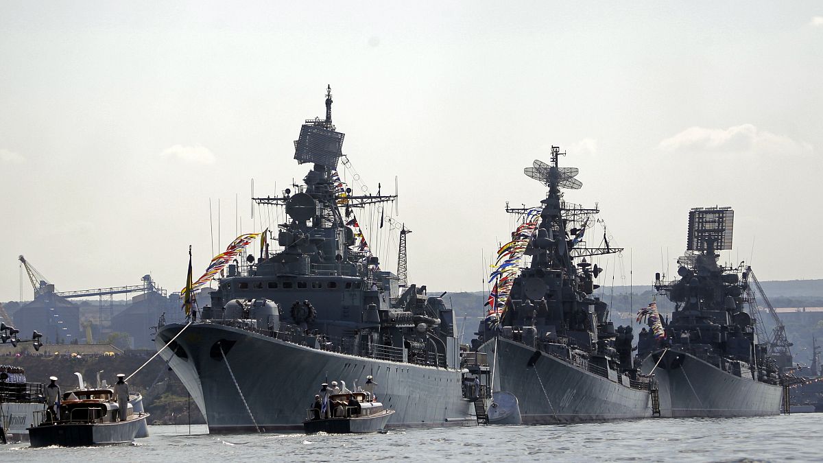 سفن حربية روسية في البحر الأسود (أرشيف) 