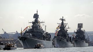 سفن حربية روسية في البحر الأسود (أرشيف)