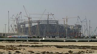 Construction underway at the Lusail Stadium in Qatar in December 2019.