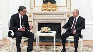 Владимир Путин и Александр Вучич на встрече в Кремле 23 июня 2020