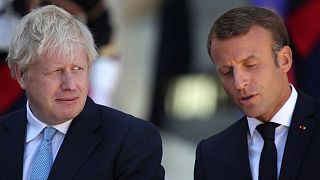 امانوئل ماکرون و بوریس جانسون رهبران فرانسه و بریتانیا