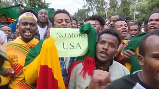 Ethiopia civil war: Thousands of protesters march on UK, US embassies in Addis