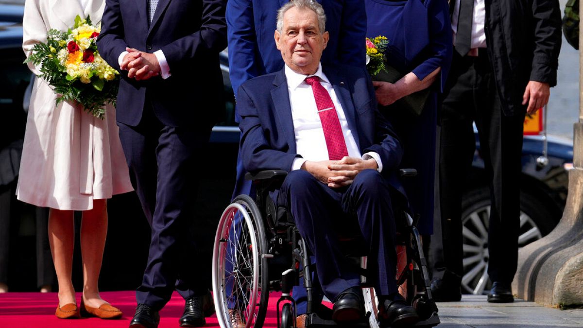 Milos Zeman cseh államfő Prágában 2021. augusztus 26-án