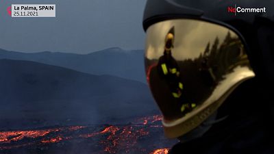 تصاویری از گدازه‌های آتشفشان کومبره ویه‌خا در جزیره لاپالمای اسپانیا