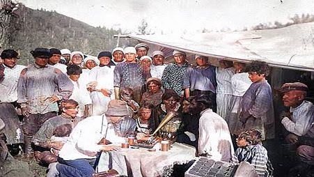 Ethnographic fieldwork at Altai, Russia, 1929.