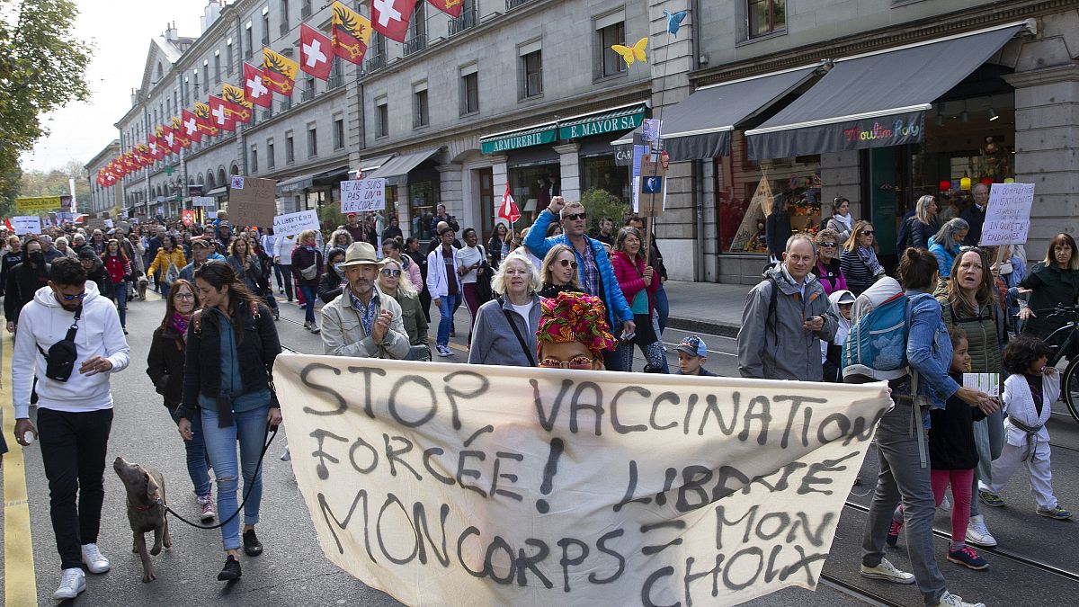 Protest von Gegnern des Covid-Zertifikats Anfang Oktober in Genf