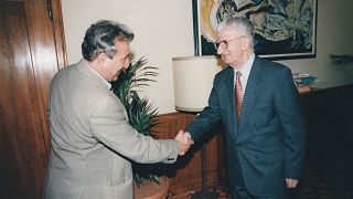 Ο δημοσιογράφος Σταύρος Τζίμας με τον Κίρο Γκλιγκόρωφ
