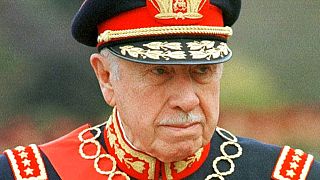  former Chilean dictator Gen. Augusto Pinochet is shown in Santiago