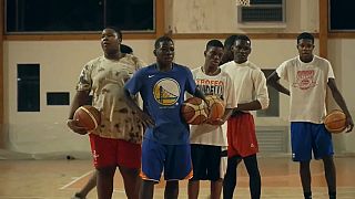L'équipe junior de basket-ball Tam Tam Basket à l'entraînement, Castel Volturno, Italie