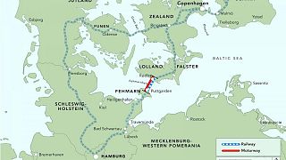 A map showing the Fehmarn Belt Fixed Link and its new transport links