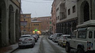 Snow in Nuoro, Central Sardinia