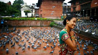 Nepáli hindu nő Katmanduban 