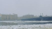 Saint Petersburg turns white after a night of heavy snowfall