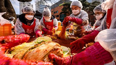 South Korea holds mass kimchi making event to give hope to those struggling with the pandemic