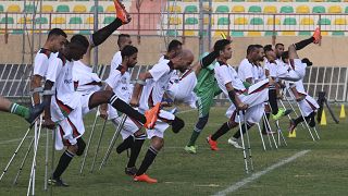 المنتخب الوطني الفلسطيني لكرة القدم لذوي البتر  قي قطاع غزة.