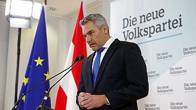 Karl Nehammer, à l'issue de sa désignation à la tête de l'ÖVP, le 3 décembre 2021 à Vienne