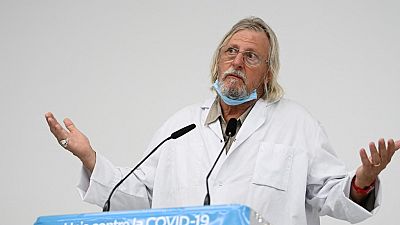 Archive : le professeur Didier Raoult lors d'une conférence de presse à Marseille, le 27/08/2020