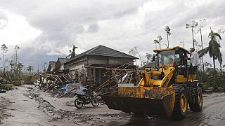 Opérations de nettoyage après l'éruption du volcan indonésien Semeru - Dans le district de Lumajang (Province de Java), le 06/12/2021