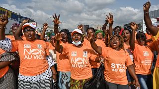 Hundreds of women protest against gender-based violence in Ivory Coast
