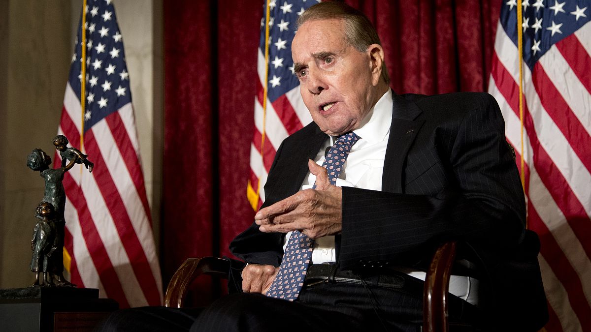 Former Senate Majority Leader Bob Dole speaks after being presented with the McGovern-Dole Leadership Award, on Capitol Hill in Washington, Dec. 11, 2013.