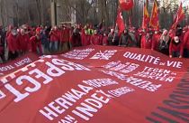Manifestação nacional na Bélgica contra estagnação salarial e inflação