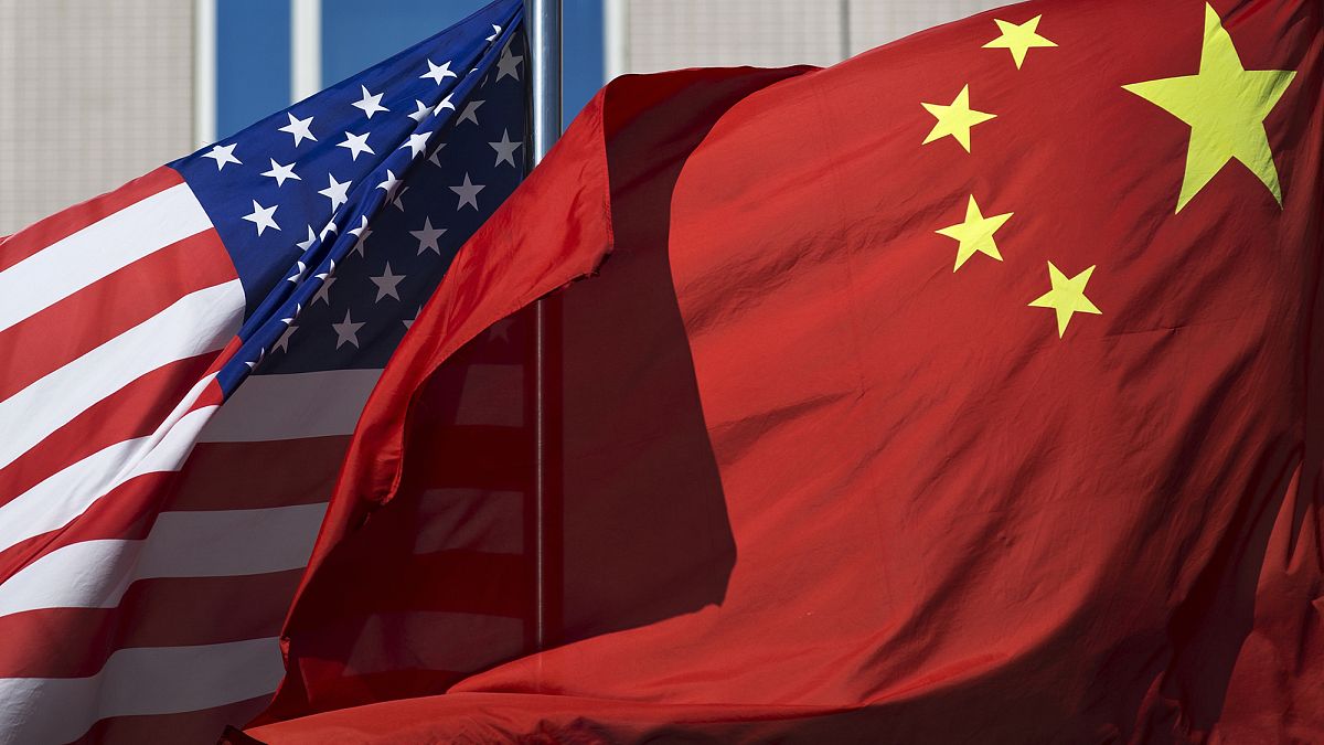 ABD Çin bayrakları