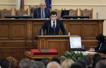 Kiril Petkov, co-leader of the We Continue the Change party, speaks during the first session of the new Bulgarian Parliament on Friday.