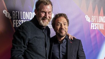 Stephen Graham, right and Jason Flemyng arrive at the premiere of the film 'Boiling Point' during the 2021 BFI London Film Festival in London, October 2021