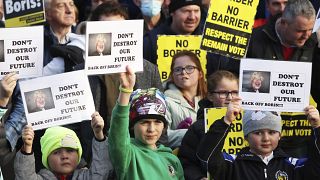 تظاهرات ایرلندیها در اعتراض به سیاست های بوریس جانسون