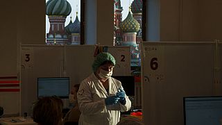 Ein Impfzentrum in Moskau. 