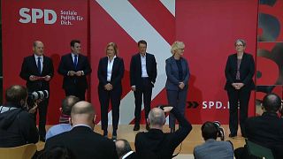 Germany's future chancellor Olaf Scholz presents SPD ministers for a new coalition government