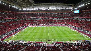 منظر عام للملعب قبل مباراة المجموعة الثانية في كأس العرب لكرة القدم بين سوريا وتونس على ملعب البيت في الخور، قطر، الجمعة 3 ديسمبر 2021