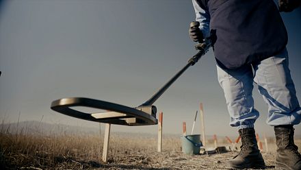 Azeri army defuse and destroy landmines left behind after the war