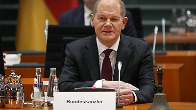 El nuevo canciller de Alemania, Olaf Scholz, durante la primera reunión de Gobierno