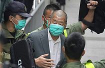 Democracy advocate Jimmy Lai leaves the Hong Kong's Court of Final Appeal in Hong Kong, Feb. 9, 2021.
