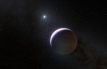 An artist's impression shows the planet, b Centauri b, which is ten times as massive as Jupiter - the largest planet in our solar system