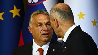 Orbán Viktor és Janez Janša a nyugat-balkáni csúcson, 2021 júniusában