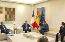 Reunión entre Pedro Sánchez y Jean Castex en el Palacio de la Moncloa