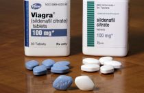 This Monday, Dec. 4, 2017 photo shows Pfizer's Viagra, left, and the company's generic version, sildenafil citrate, at Pfizer Inc., headquarters in New York.