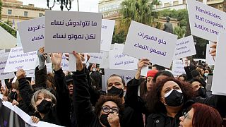 Manifestation à Tunis contre les violences faites aux femmes (10/12/21)