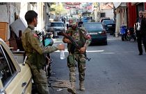 شبه‌نظامیان جبهه دموکراتیک خلق برای آزادی فلسطین در اردوگاه برج‌الشمالی لبنان