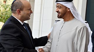 Primeiro-ministro israelita com o príncipe herdeiro dos Emirados Árabes Unidos