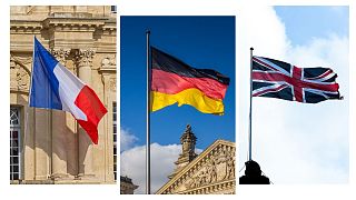 پرچم‌های بریتانیا، آلمان و فرانسه