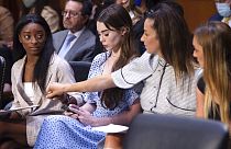 US-Turnerinnen Simone Biles, McKayla Maroney, Aly Raisman und Maggie Nichols bei einer Anhörung vor dem US-Senat, September 2021
