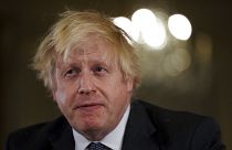 British Prime Minister Boris Johnson records an address to the nation at Downing Street, London