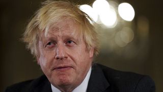 British Prime Minister Boris Johnson records an address to the nation at Downing Street, London