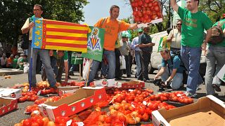 İspanya'da çiftçilerin enflasyon protestosu