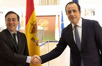 O Υπουργός Εξωτερικών Νίκος Χριστοδουλίδης υποδέχεται τον Υπουργό Εξωτερικών Υποθέσεων, Ευρωπαϊκής Ένωσης και Συνεργασίας της Ισπανίας José Manuel Albares Bueno.